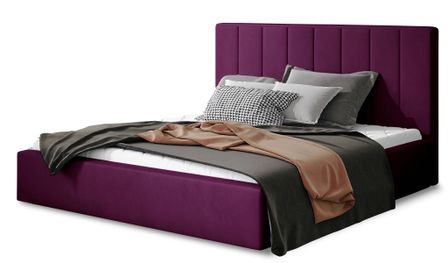 Lit adulte avec sommier Vareza – Velours matelassé