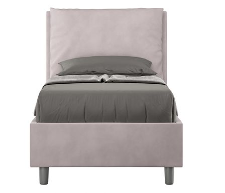 Lit adulte moderne avec coussins rembourrés microfibre Anja