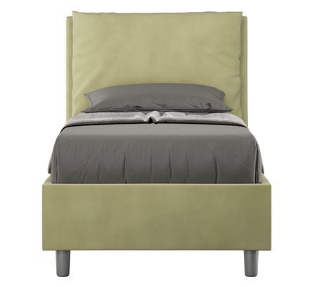 Lit adulte moderne avec coussins rembourrés microfibre Anja