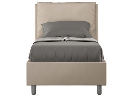Lit adulte moderne avec coussins rembourrés simili cuir Anja