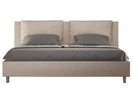Lit adulte moderne avec coussins rembourrés simili cuir Anja