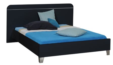 Lit adulte noir laqué Best 160