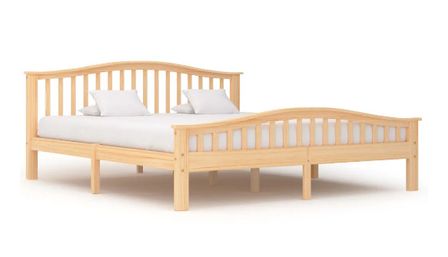 Lit adulte pin massif clair Gefko 180x200 cm