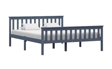Lit adulte pin massif gris Karibou 160x200 cm