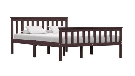 Lit adulte pin massif marron Karibou 140x200 cm