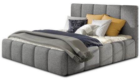 Lit adulte Vika – Tissu chiné capitonné