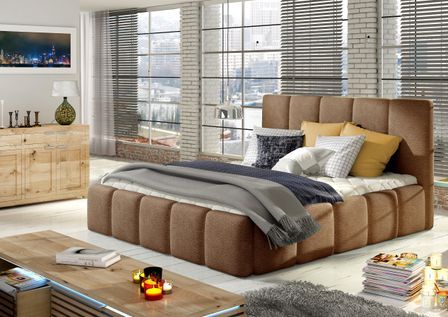 Lit adulte Vika – Velours capitonné