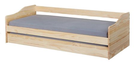 Lit banquette gigogne pin massif clair Malia 90x200 cm