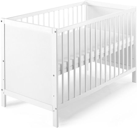 Lit bébé à barreaux bois blanc Leo 60