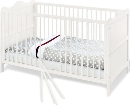 Lit bébé évolutif bois laqué blanc Florentina 70x140 cm