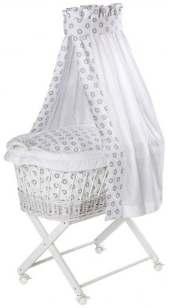 Lit berceau avec ciel blanc Babsi Circle Star Gris