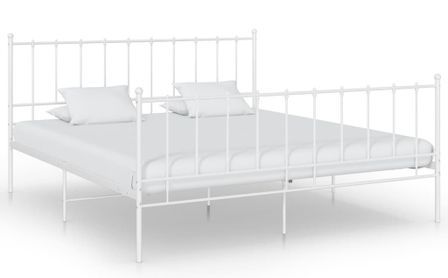 Lit Blanc Métal 200x200 cm