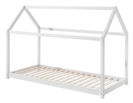 Lit cabane CABANA 70x140 ou 90x200 cm - Pin massif naturel ou blanc