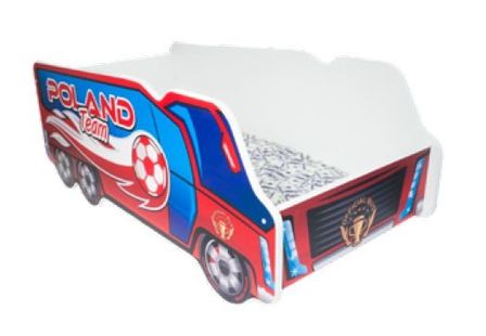 Lit camion rouge et bleu 70x140 cm - Sommier et matelas inclus