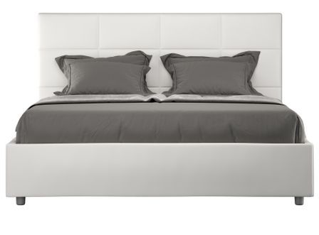 Lit capitonné simili cuir Mira