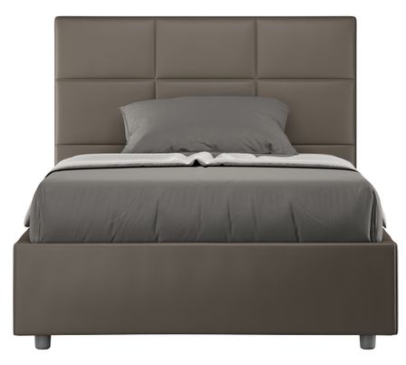 Lit capitonné simili cuir Mira