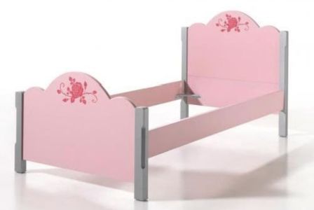 Lit classique gris et rose Girly 90
