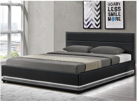 Lit coffre à Led simili cuir Star