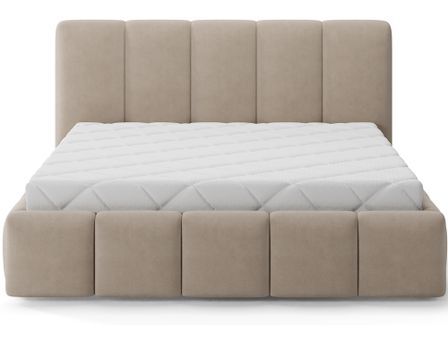 Lit coffre adulte VIKA – Lit capitonné en velours italien avec sommier relevable