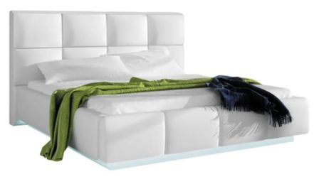 Lit coffre capitonné simili cuir Louka