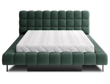 Lit coffre KOPA en tissu bouclette capitonné