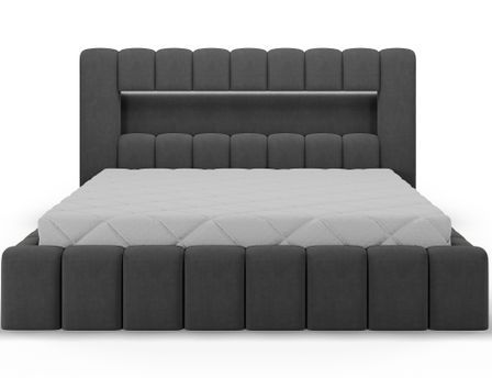 Lit coffre Luto prestige - Design tapissé velours et Led