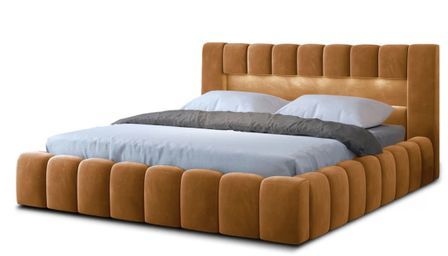 Lit coffre Luto prestige - Design tapissé velours et Led