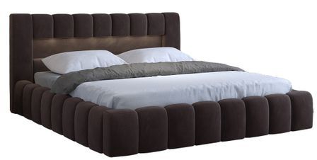 Lit coffre Luto prestige - Design tapissé velours et Led