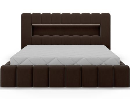 Lit coffre Luto prestige - Design tapissé velours et Led