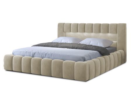 Lit coffre Luto prestige - Design tapissé velours et Led