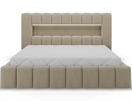 Lit coffre Luto prestige - Design tapissé velours et Led
