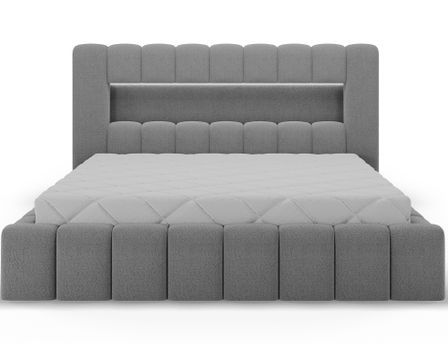 Lit coffre LUTO Prestige – Tissu bouclette, coffre de rangement & LED