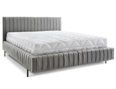 Lit coffre Plika prestige – Design et tissu doux haut de gamme pour un confort absolu