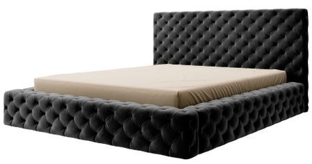 Lit coffre PRINCE en tissu capitonné – Design élégant