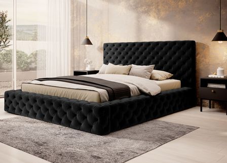 Lit coffre Prince prestige – Élégance du tissu capitonné