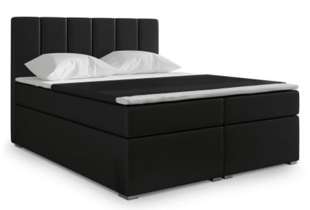 Lit coffre simili noir Milan 160