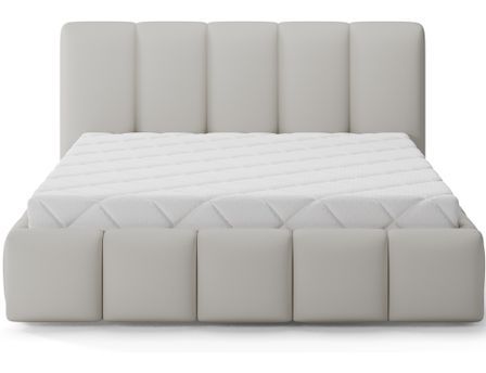 Lit coffre VIKA en simili cuir capitonné avec sommier relevable