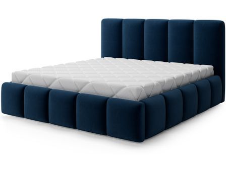 Lit coffre VIKA en velours capitonné avec sommier relevable