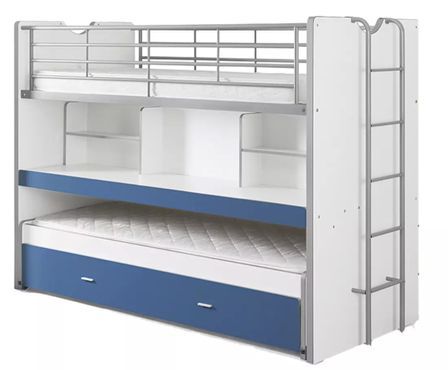 Lit combiné & superposé BONNY 90x200 – 3 couchages + bureau coulissant