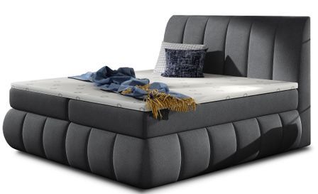 Lit continental tissu gris Florencia