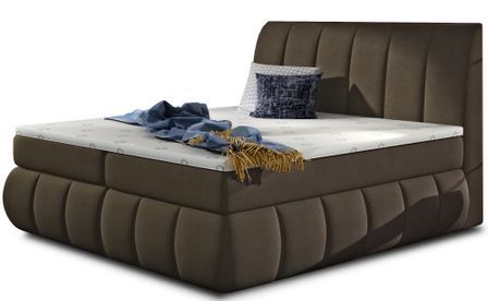 Lit continental tissu brun Florencia