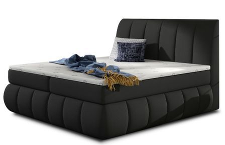 Lit continental tissu noir Florencia