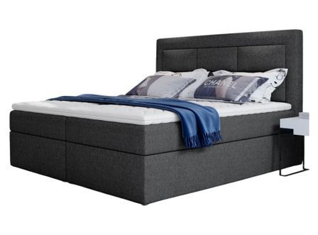 Lit continental tissu gris foncé chiné Balore