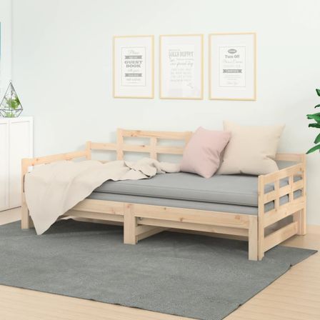 Lit coulissant Bois de pin solide 2x(80x200) cm