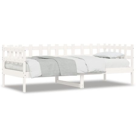 Lit de jour Blanc 80x200 cm Bois de pin massif