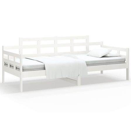 Lit de jour Blanc Bois massif de pin 90x190 cm
