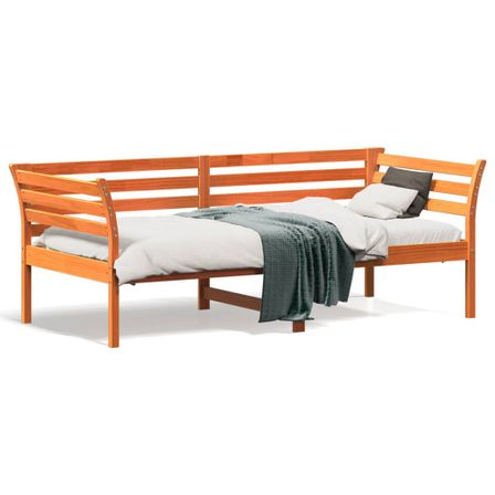 Lit de jour marron 75x190 cm bois de pin massif