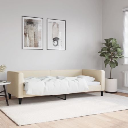Lit de repos crème 80x200 cm tissu