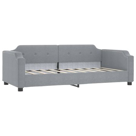 Lit de repos gris clair 90x190 cm tissu