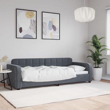 Lit de repos gris foncé 80x200 cm velours